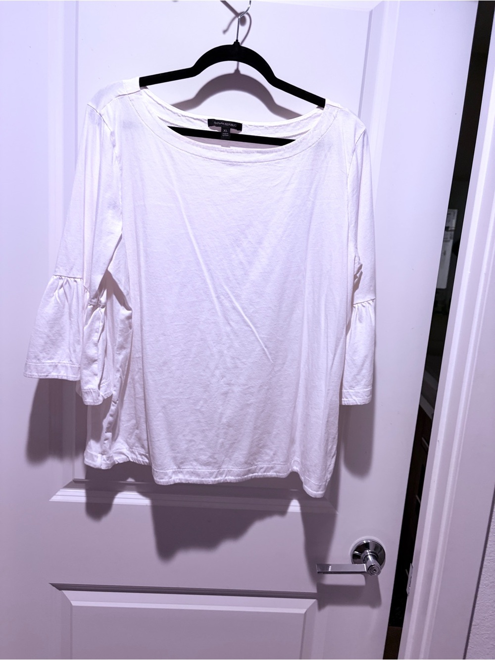 Banana Republic White Bell Sleeve Long-Sleeve Tee